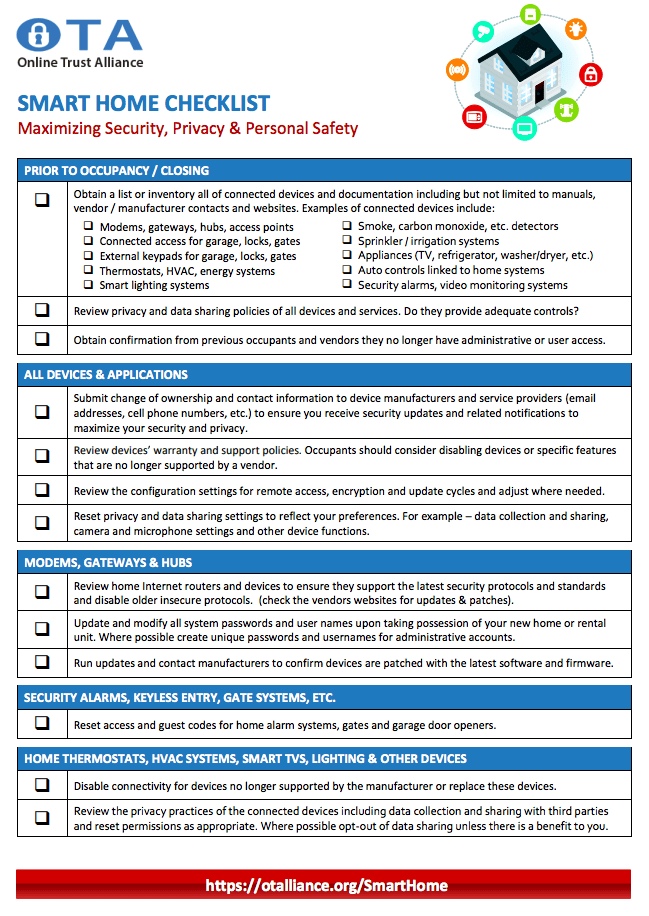 Best Practices: Smart Home Checklist for Buyers & Sellers | Internet ...