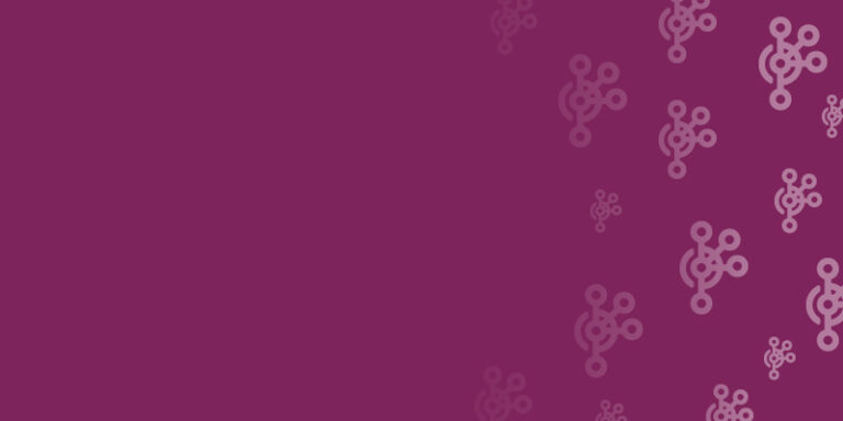 Purple background with five circles pattern.