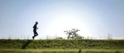 person running in a field