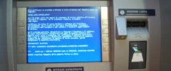 An ATM screen showing no functionality