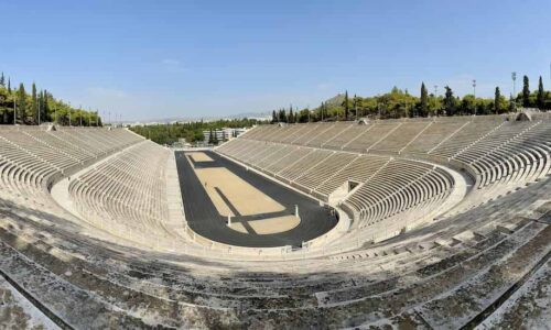 Photo of old Olympic track stadium in Athens