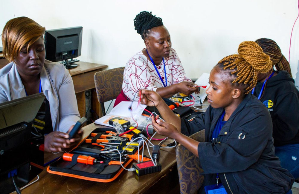 A group of women in a networking class